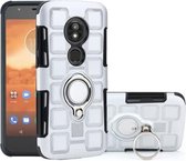 Voor Motorola Moto E5 Play 2 in 1 Cube PC + TPU beschermhoes met 360 graden draaien zilveren ringhouder (zilver)