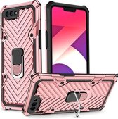 Voor OPPO A3s / A5 (AX5) Cool Armor PC + TPU schokbestendig hoesje met 360 graden rotatie ringhouder (roségoud)