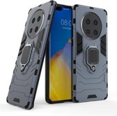 Voor Huawei Mate 40 Pro schokbestendige pc + TPU beschermhoes met magnetische ringhouder (marineblauw)