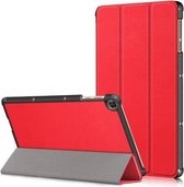 Voor Huawei Enjoy Tablet 2 10.1 inch / Honor Pad 6 10.1 inch Effen Kleur Horizontale Flip Leren Case met Drie-vouwbare Houder & Slaap / Wekfunctie (Rood)