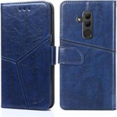 Voor Huawei Mate 20 lite Geometrische stiksels Horizontale flip TPU + PU lederen tas met houder & kaartsleuven en portemonnee (blauw)