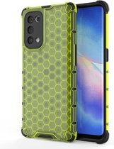 Voor Oppo Reno5 Pro 5G schokbestendige honingraat pc + TPU-hoes (groen)