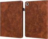 Voor Huawei Mediapad Enjoy Tablet 2 10.1 Pauw Reliëfpatroon TPU + PU Horizontale Flip Leren Case met Houder & Kaartsleuven & Portemonnee & Slaap / Wekfunctie (Bruin)