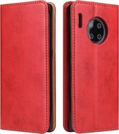 Voor Huawei Mate 30 Pro Fierre Shann PU lederen textuur horizontale flip lederen tas met houder & kaartsleuven & portemonnee (rood)