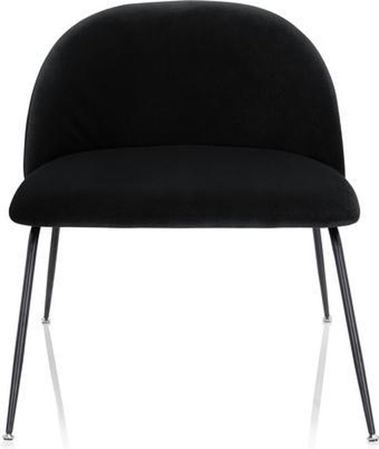 VELVO - Gestoffeerde stoel Zwart