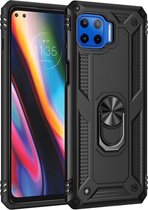 Motorola Moto G 5G Plus Hybride Hoesje Back Cover met Kickstand Zwart