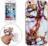Voor iPhone 6s Plus & 6 Plus blauw bruin marmer patroon zachte TPU beschermhoes