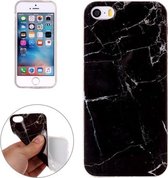Voor iPhone 5 & 5s & SE Zwart marmerpatroon Zachte TPU beschermende achterkant van de behuizing