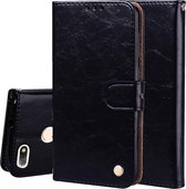 Voor Huawei P9 lite Mini Zakelijke Stijl Olie Wax Textuur Horizontale Flip Leren Case met Houder & Kaartsleuven & Portemonnee (Zwart)