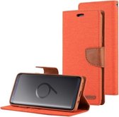 GOOSPERY CANVAS DAGBOEK voor Galaxy S9 + Canvas Texture Horizontale Flip Leren Case met Houder & Kaartsleuven & Portemonnee (Oranje)