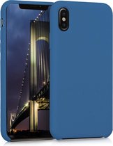 kwmobile telefoonhoesje voor Apple iPhone X - Hoesje met siliconen coating - Smartphone case in marineblauw
