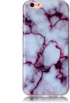 GadgetBay Hoesje marmer paars wit grijs case iPhone 6 6s
