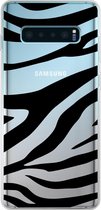 Samsung Galaxy S10+ - Smart cover - Zwart - ZebraPrint