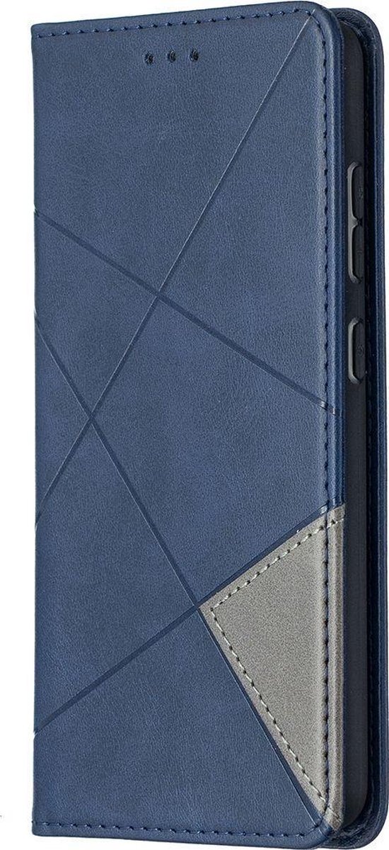 Mobigear Telefoonhoesje geschikt voor Samsung Galaxy A52s 5G Hoesje | Mobigear Rhombus Slim Bookcase | Pasjeshouder voor 2 Pasjes | Telefoonhoesje voor Pinpas / OV Kaart / Rijbewijs - Blauw