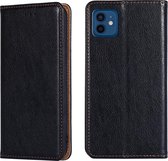 Voor iPhone 12/12 Pro PU + TPU Gloss Oil Effen Kleur Magnetische Horizontale Flip Leren Case met Houder & Kaartsleuf & Portemonnee (Zwart)