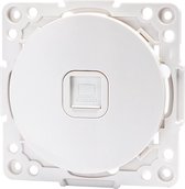 UTP RJ45 Stopcontact - Wandcontactdoos - Aigi Jura - Inbouw - Rond - Kunststof - 1-voudig UTP CAT6 - Wit - BES LED