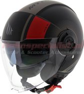 MT Jet helm Viale SV Phantom mat zwart rood M motorhelm scooterhelm