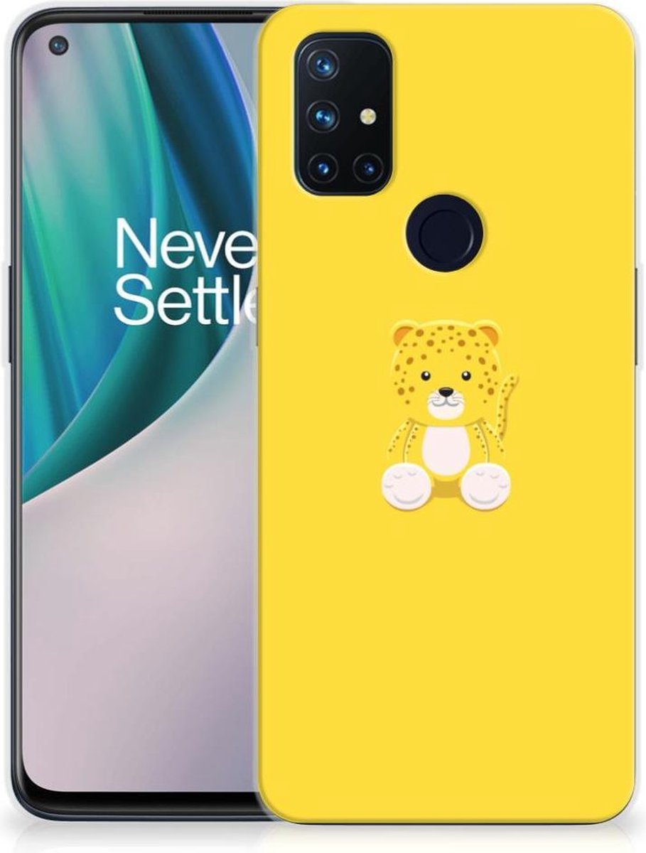 OnePlus Nord N10 5G Telefoonhoesje met Naam Baby Leopard