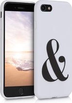 kwmobile telefoonhoesje compatibel met Apple iPhone SE (2022) / SE (2020) / 8 / 7 - Hoesje voor smartphone in zwart / wit - &-teken design