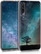 kwmobile telefoonhoesje voor Xiaomi Mi A3 / CC9e - Hoesje voor smartphone in blauw / grijs / zwart - Sterrenstelsel en Boom design