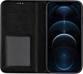Telefoonglaasje Bookcase Geschikt voor iPhone 12 Pro Max - PU Leer - Zwart - Beschermhoes - Wallet - Cover
