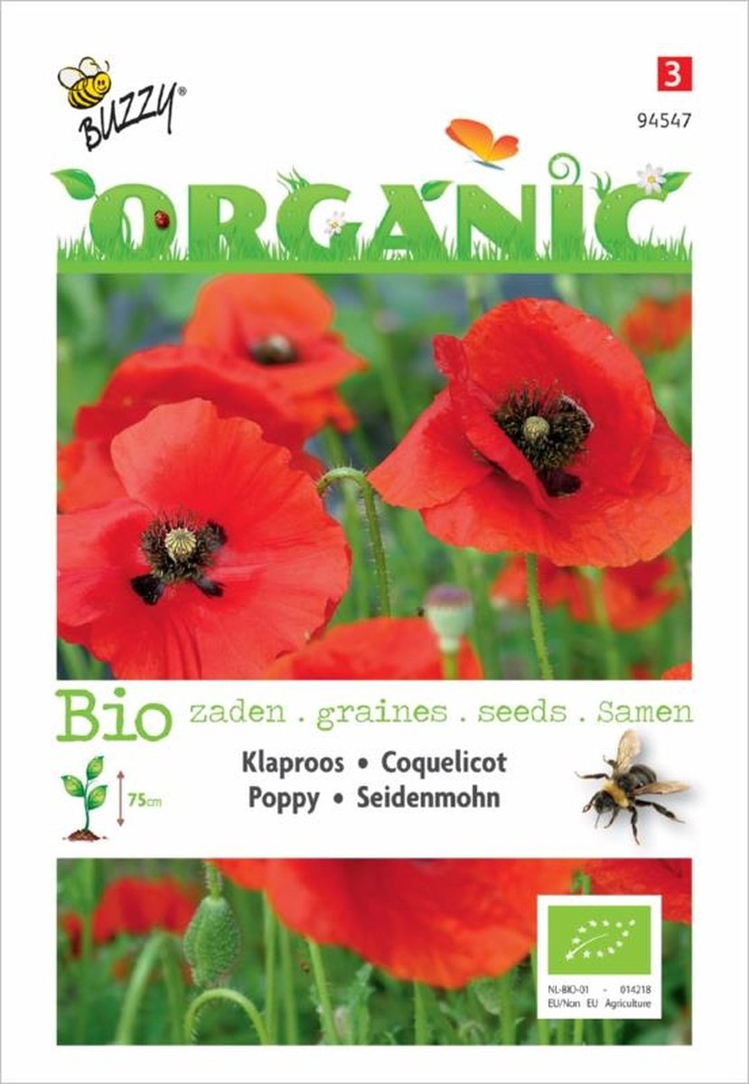 Buzzy Organic Papaver rhoeas Red (BIO)