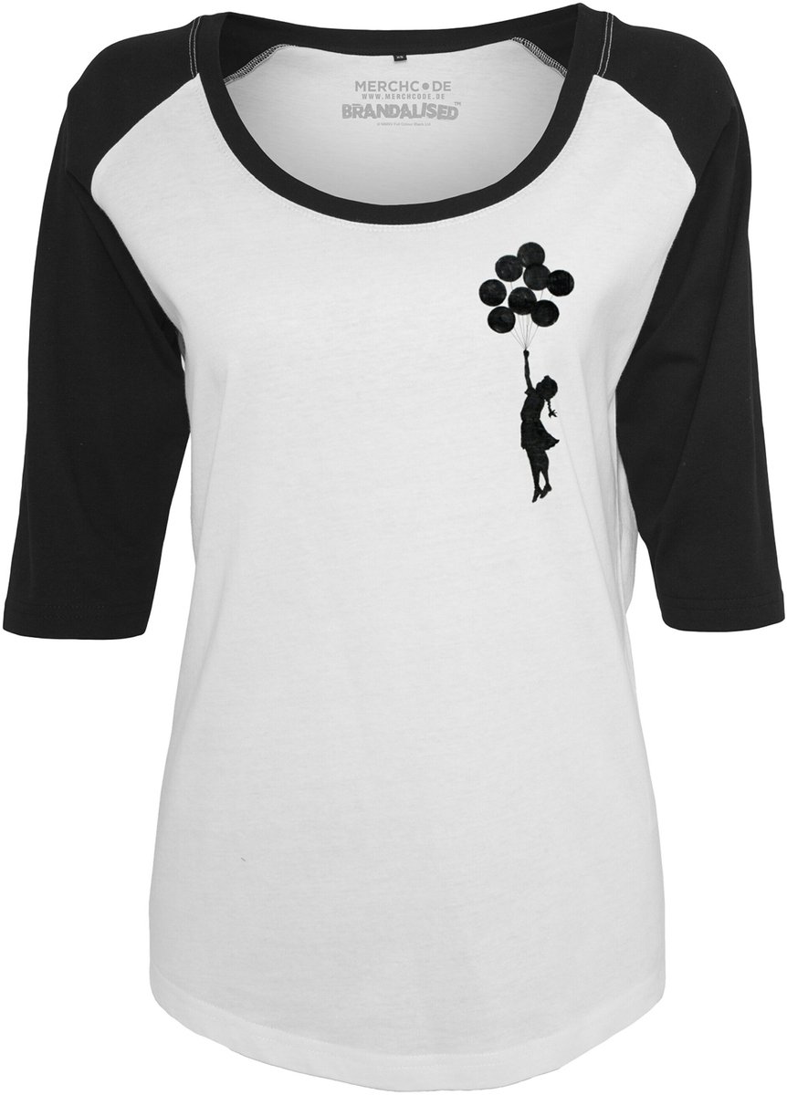 Merchcode Banksy Brandalised Banksy’s Graffiti Balloons Raglan top L Wit