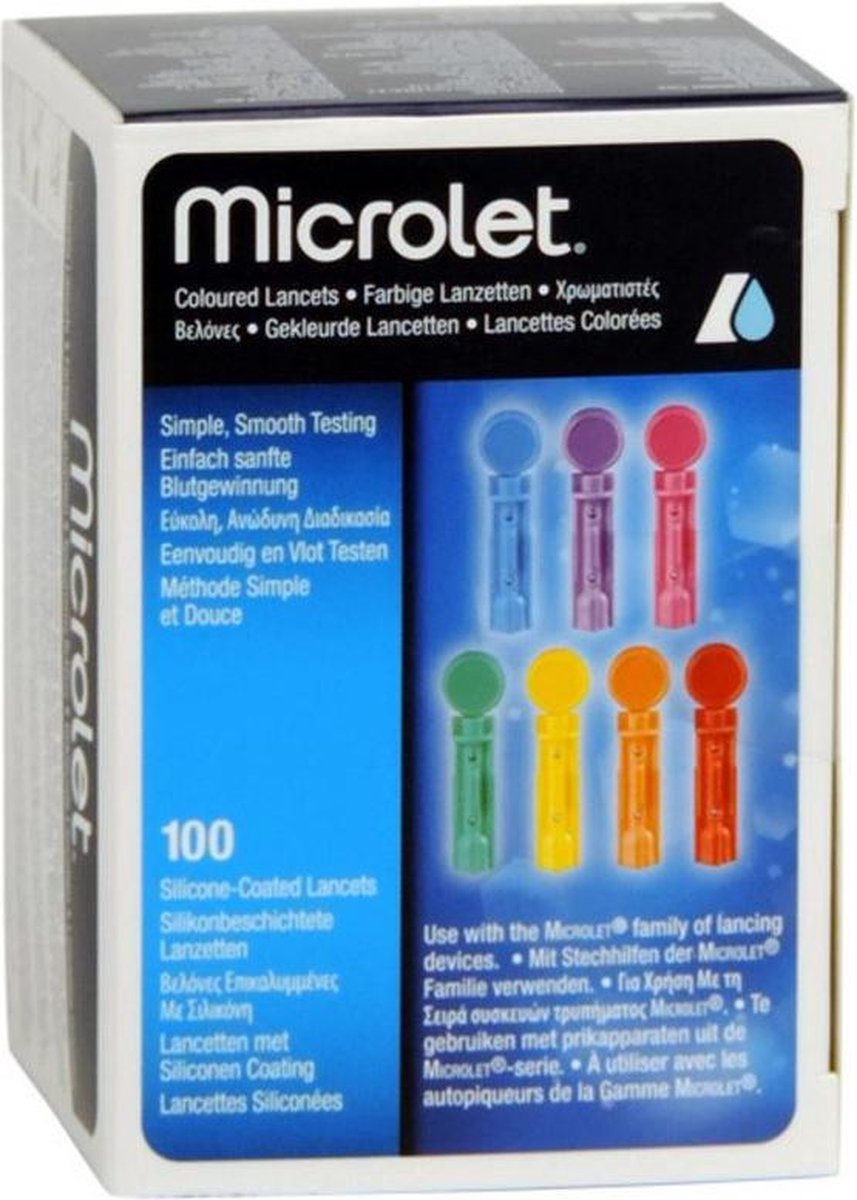 Microlet gekleurde lancetten 200 stuks