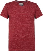 Petrol Industries - Heren Gemêleerd T-shirt met v-hals  - Rood - Maat L