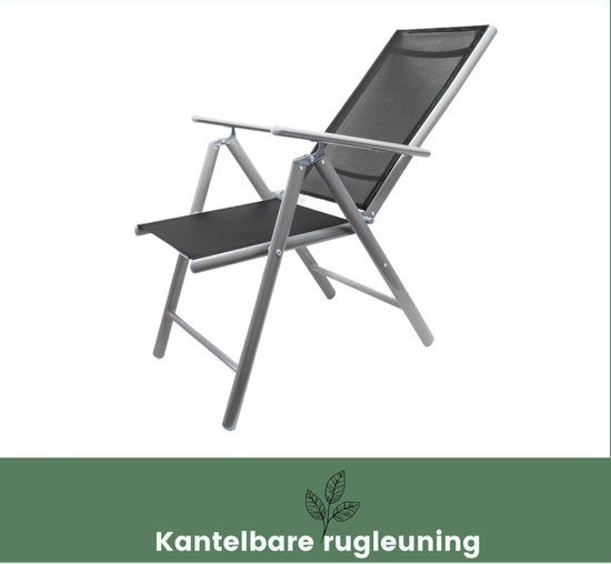 FANTASK Set van 4 stapelbare tuinstoelen, van textiel en