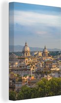 Canvas Schilderij Rome - Uitzicht - Daken - 20x30 cm - Wanddecoratie