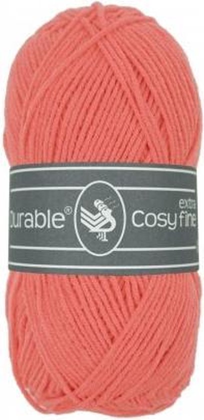5 x Durable Cosy extra fine coral - koraalrood (2190) - acryl en katoen garen - 50 grams - pendikte 3 a 3,5mm