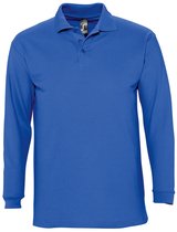SOLS Heren-Winter II Poloshirt met lange mouwen van Piqué katoen (Koningsblauw)