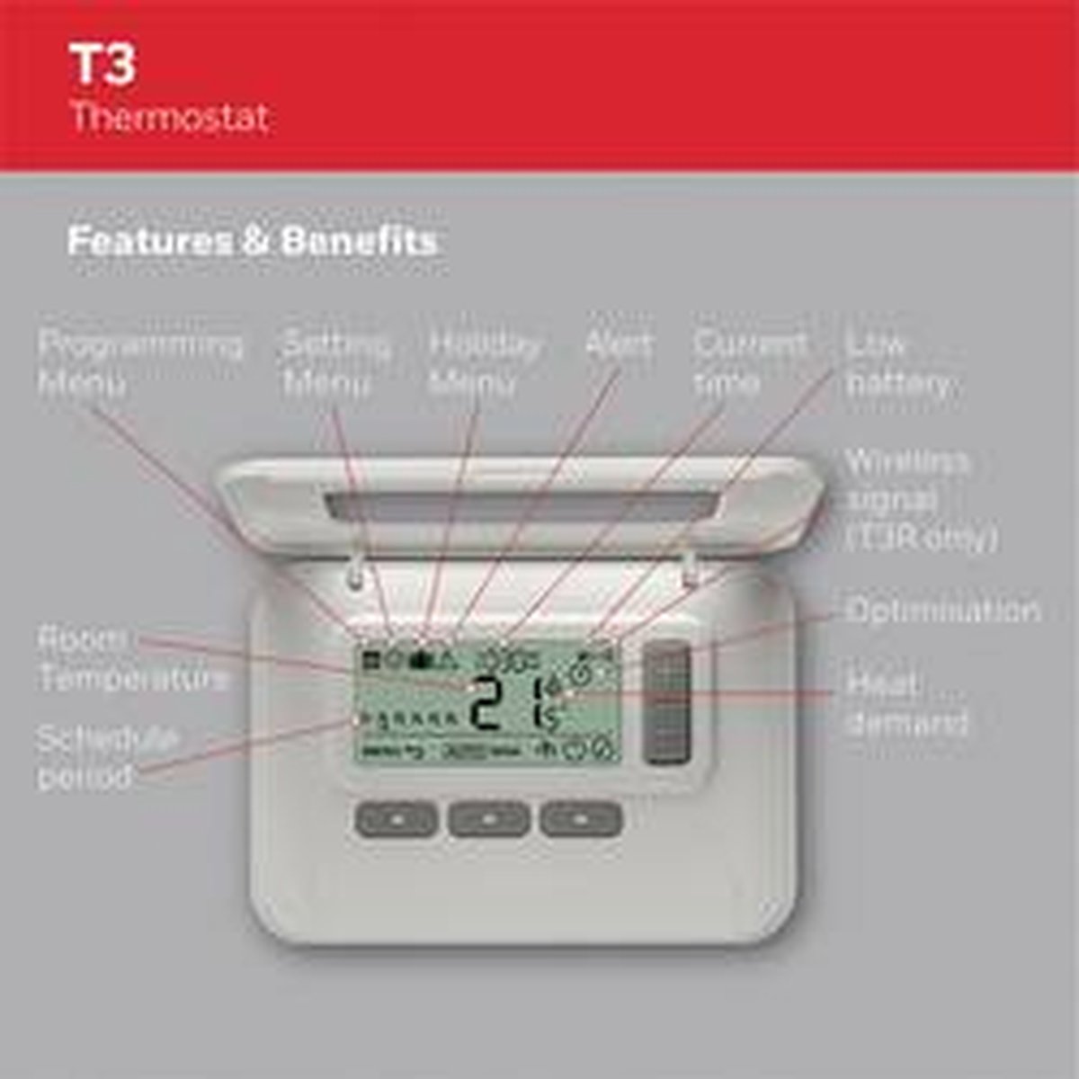 Honeywell Home T3C110AEU Kamerthermostaat Wand Dagprogramma, Weekprogramma 5 tot 35 °C – foto 5