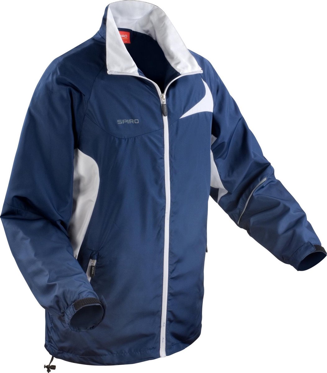 Spiro Heren Micro-Lite Performance Sports Jacket (Waterafstotend, Windbestendig & Ademend) (Marine / Wit)