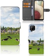 Wallet Book Case Samsung Galaxy A12 Smartphone Hoesje Hollandse Koeien