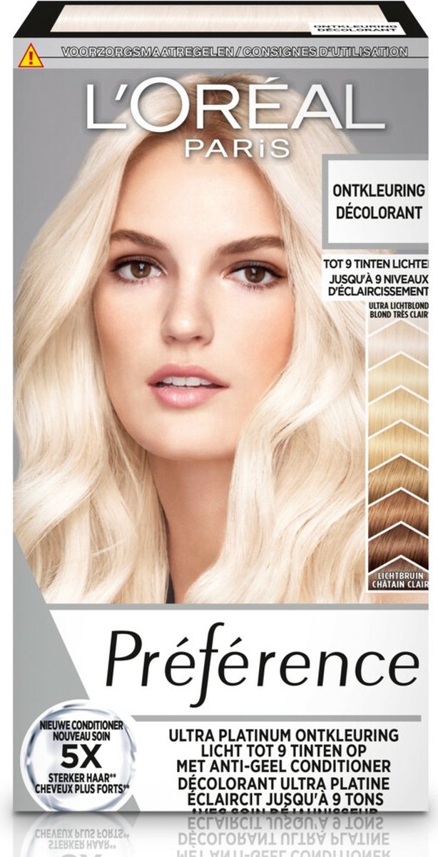 pen correct Genealogie L'Oréal Preference Haarkleuring Ultra Platinum - Platinum Blond -  Ontkleuring | bol.com