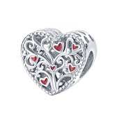 Hart levensboom met hartjes | bead | Zilverana | geschikt voor alle bekende bedel armbanden | 925 zilver | moederdag