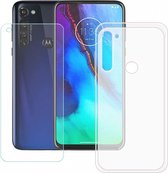 Silicone hoesje transparant met 2 Pack Tempered glas Screen Protector Geschikt voor: Motorola Moto G Pro 2020