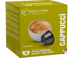 Italian Coffee - 6x 16 stuks Cappuccino Italiano - Dolce Gusto compatibel - Topkwaliteit - Italiaanse koffie