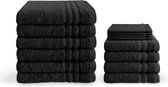 Byrklund Handdoeken set - Bath Basics - 14-delig - 6x 70x140 + 4x 30x50 + 4x 16x21 - 100% katoen - Zwart