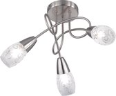 LED Plafondlamp - Plafondverlichting - Trinon Kalora - E14 Fitting - Rond - Mat Nikkel - Aluminium