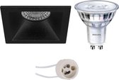 PHILIPS - LED Spot Set - SceneSwitch 827 36D - Primux Pollon Pro - GU10 Fitting - Dimbaar - Inbouw Vierkant - Mat Zwart - 1.5W-5W - Warm Wit 2200K-2700K - Verdiept - 82mm