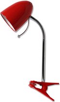 LED Klemlamp - Igna Wony - E27 Fitting - Flexibele Arm - Rond - Glans Rood