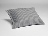 Yumeko kussensloop velvet flanel grijs/blauw stripe 50x60  - Biologisch & ecologisch