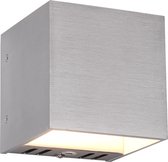 LED Wandlamp WiZ - Smart LED - Nitron Figlio - 5W - Aanpasbare Kleur - RGBW - Vierkant - Mat Grijs - Aluminium