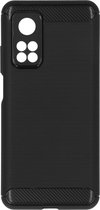 Brushed Backcover Xiaomi Mi 10T (Pro) hoesje - Zwart