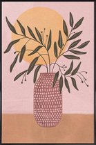 JUNIQE - Poster in kunststof lijst Olijftak -20x30 /Roze