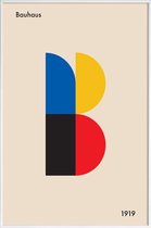 JUNIQE - Poster met kunststof lijst B for Bauhaus -13x18 /Blauw &