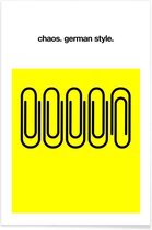 JUNIQE - Poster German Chaos -20x30 /Geel & Zwart